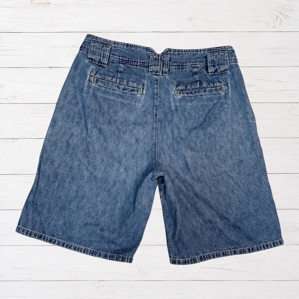 Vintage 90s White Stag Blue Denim Jorts Cargo Utility Shorts V-Notch Waistband